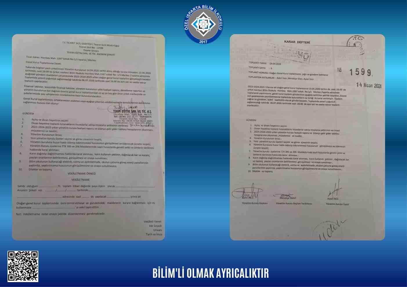 15 Haziran 2026 tarihli Genel Kurul Daveti